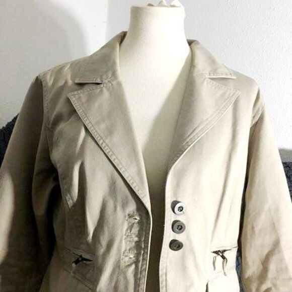 Multiples Khaki Blazer Jacket  Size Large - Picture 7 of 12